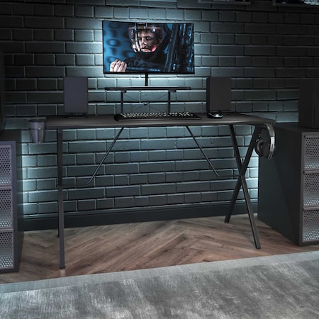 Flash Furniture Black Platform Gaming Desk NAN-RS-G1031-BK-GG